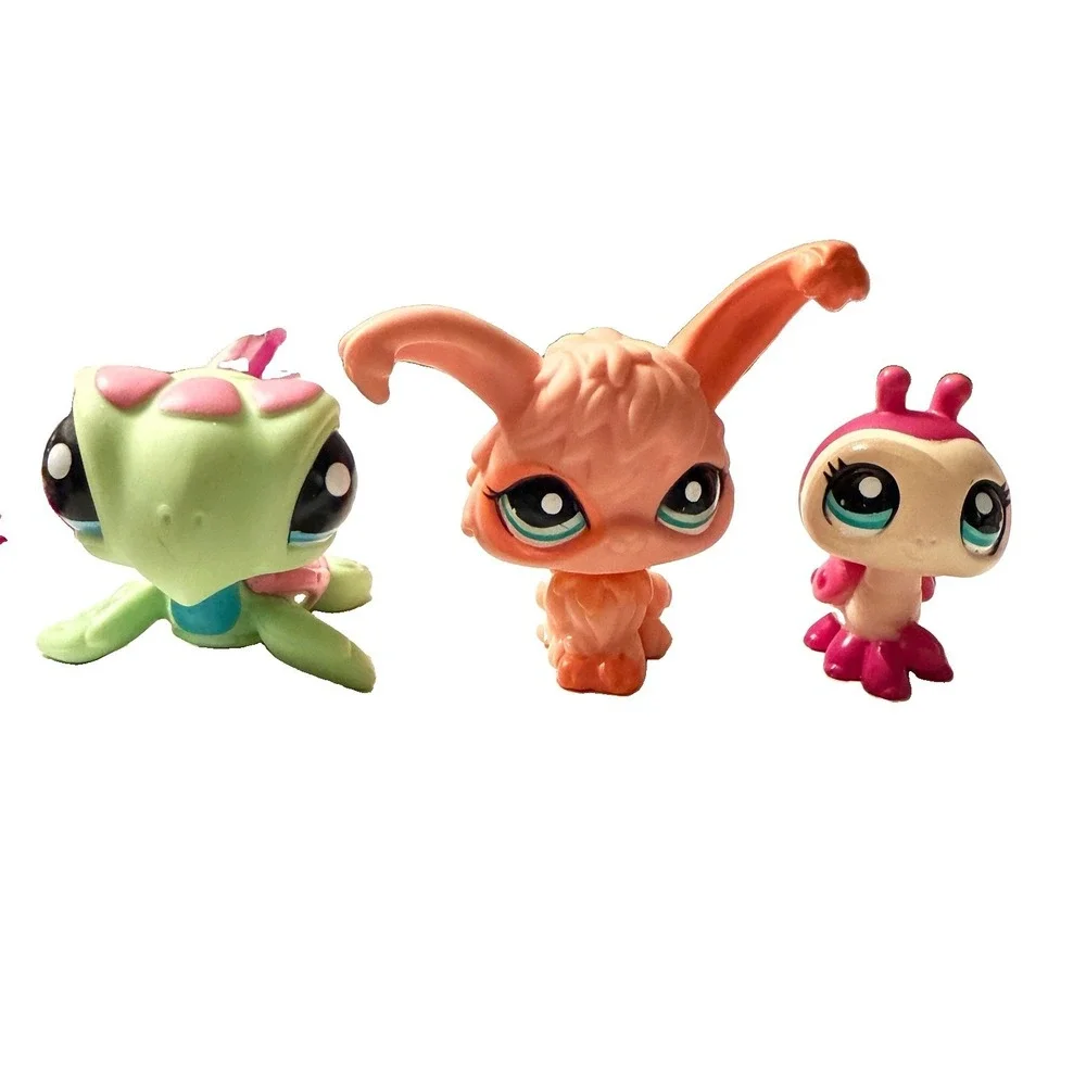 LPS Littlest Pet Shop Pet Tube Angora Rabbit #1911 Turtle #1912 Ladybug #1913